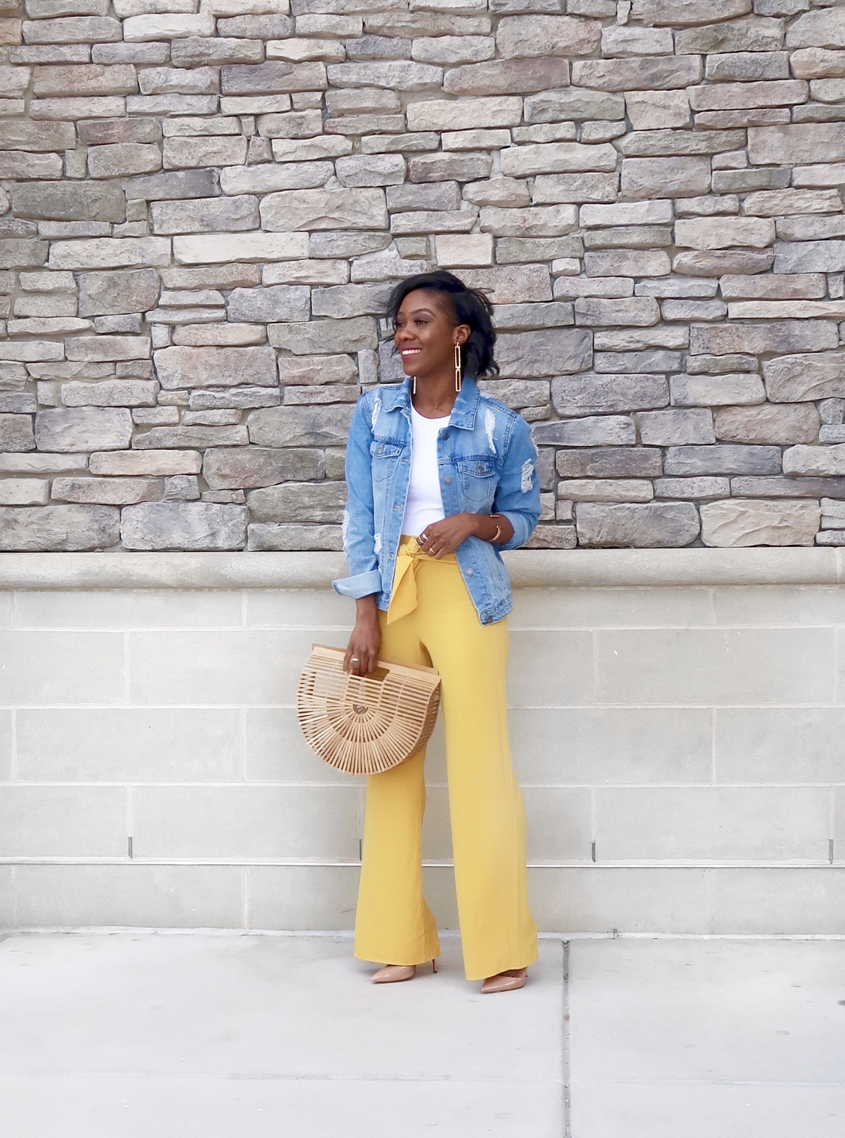 How to style denim jacket for work, You can recreate this style with pieces from your closet.