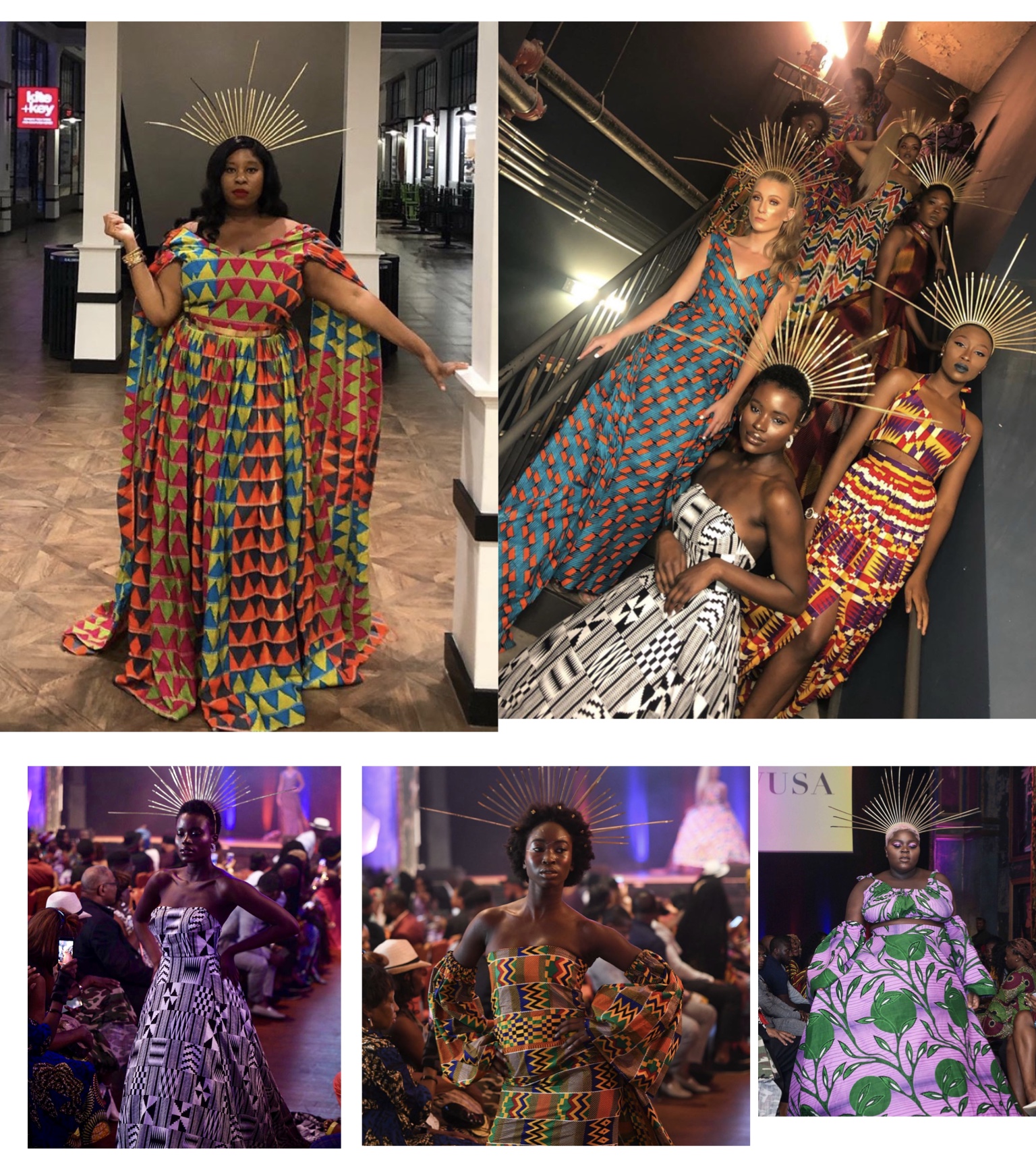 Beautiful African printed dresses by Liberian designer. 