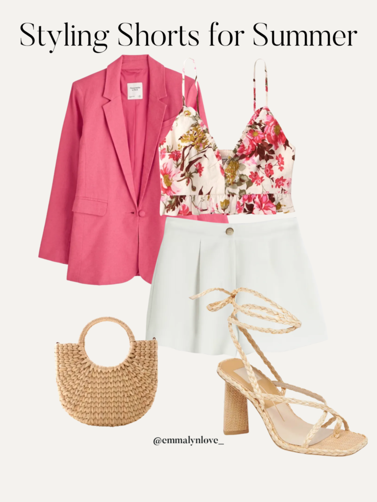 Pleated shorts summer outfit.